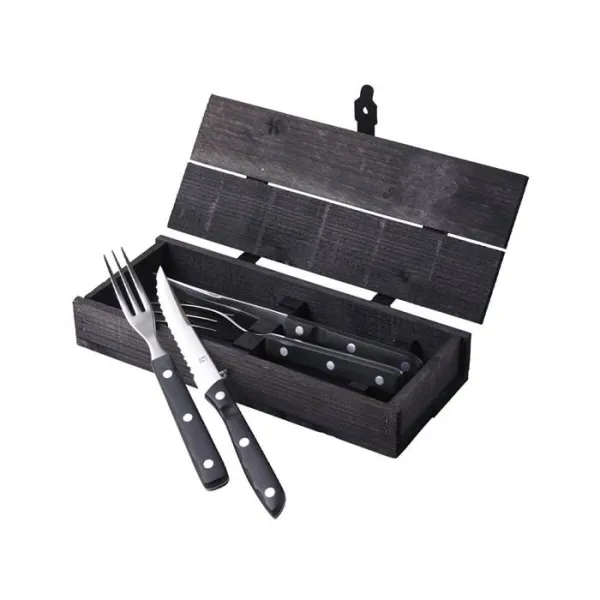 Gense Old farmer steak-/grillbestikk 4 deler - Sort/stål