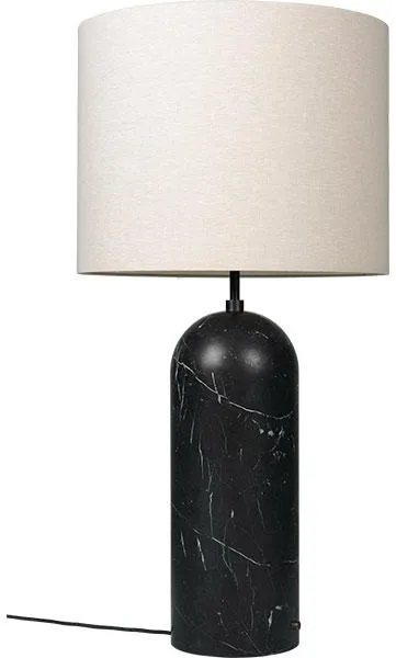 GUBI Gravity Gulvlampe Sort Marmor og Lerret Skjerm XL Lav