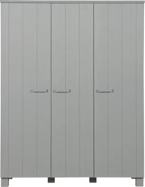 Dennis, Garderobeskap, grå, H202x55x158 cm, furu