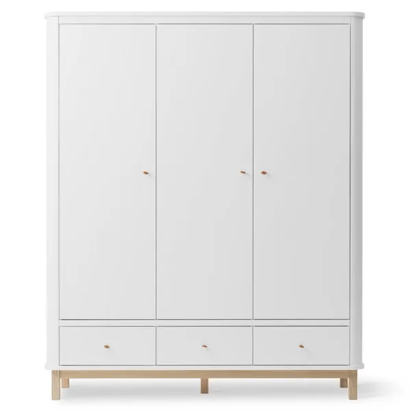Oliver Furniture Wood Klesskap 3 Dører Hvit/Eik