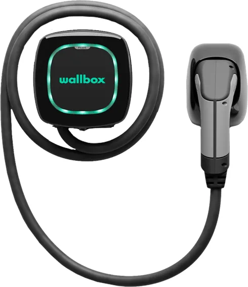 Wallbox Pulsar Plus ladeboks med Wi-Fi, 22 kW, 7 meter, Type 2, svart