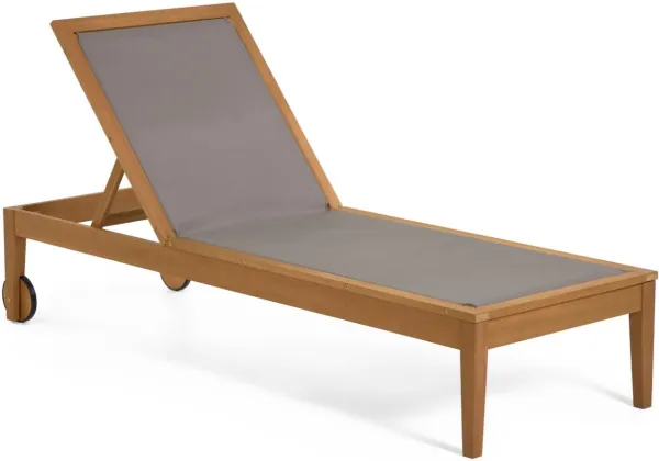 Caterin, Utendørs solseng, grå, massivt tre