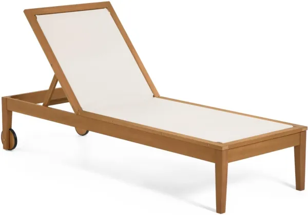 Caterin, Utendørs solseng, hvit, massivt tre