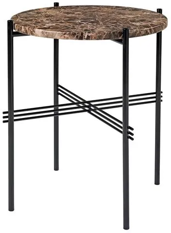 GUBI TS Sidebord Rundt Ø40 Svart/Brun Emperador Marmor
