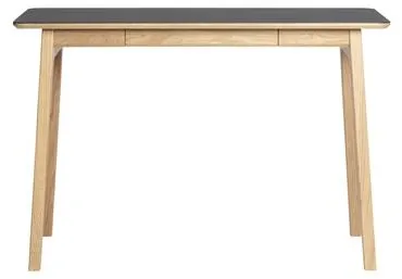 Magnus Olesen Freya Skrivebord Massiv Eik Lakkert/Sort Linoleum 4023 Forbo