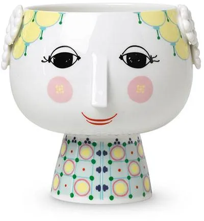 Bjørn Wiinblad Eva blomsterpotte på fot - Ø15,5 cm - Gul