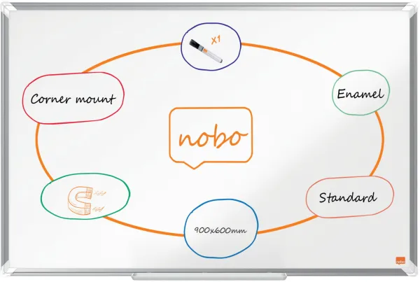 Nobo Premium Plus emaljert whiteboard 90x60cm hvit